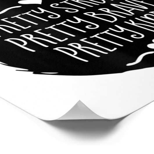 Be Pretty Strong Brave Kind Kindness Insration Mot Poster (Ecke)