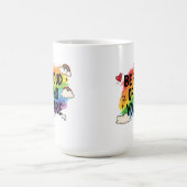 Be Proud of Who You Are Rainbow Quote LGBTQ+ Kaffeetasse (Mittel)
