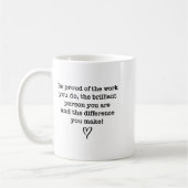 Be Proud Of Your Work Sitive Quote Gift Kaffeetasse (Links)