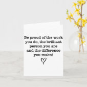 Be Proud Of Your Work Sitive Quote Gift Karte (Gelbe Blume)