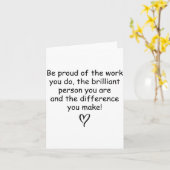 Be Proud Of Your Work Sitive Quote Gift Karte (Gelbe Blume)
