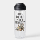Be real not perfect Tie dye kitten Peace Hippie Trinkflasche (Rückseite)