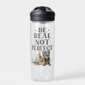 Be real not perfect Tie dye kitten Peace Hippie Trinkflasche (Vorderseite)