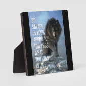 Be Savage - Wolf - Erfolg Motivierend Fotoplatte (Vorderseite)