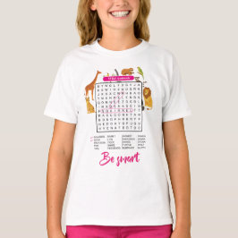 Be Smart for Clever Girls,Educational Word Search  T-Shirt