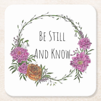 Be Still and Know Plastic Coasters Rechteckiger Pappuntersetzer