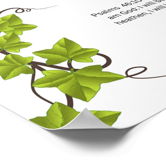 Be Still and Know Psalm 46:10 Christian Wall Poster (Ecke)