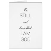 Be still and know that I am God (Vorne)