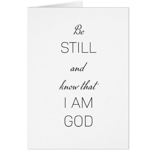 Be still and know that I am God (Vorne)