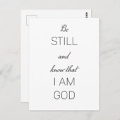 Be still and know that I am God Postkarte (Vorne/Hinten)