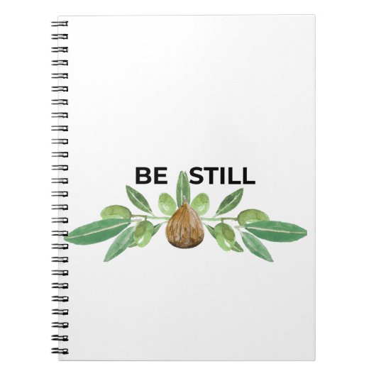 Be Still Inspirational Olive Branch Faith Notebook Notizblock (Vorderseite)