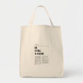 Be Still Psalm 46 Faith Grocery Bag Tragetasche (Vorne)