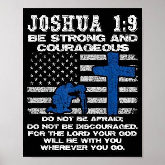 Be Strong And Courageous Do Not Be Afraid Prayer  Poster (Vorne)