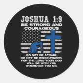 Be Strong And Courageous Do Not Be Afraid Prayer Runder Aufkleber (Vorderseite)
