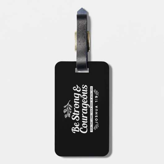 Be Strong and Courageous – Joshua 1:9 Bible Verse Gepäckanhänger (Rückseite vertikal)