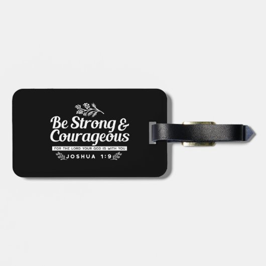 Be Strong and Courageous – Joshua 1:9 Bible Verse Gepäckanhänger (Rückseite horizontal)