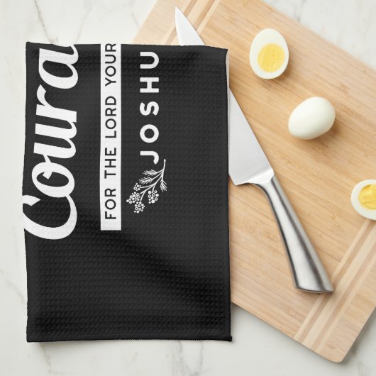 Be Strong and Courageous – Joshua 1:9 Bible Verse Geschirrtuch (Viertel Falte)