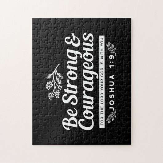 Be Strong and Courageous – Joshua 1:9 Bible Verse  Puzzle (Vertikal)