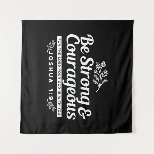 Be Strong and Courageous – Joshua 1:9 Bible Verse Wandteppich (Vorderseite (Horizontal))