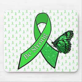 "Be Strong" Butterfly Lyme Awareness Ribbon Mousepad