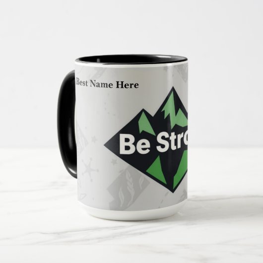 Be Strong Geometric Tasse (Vorderseite Links)