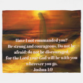 BE STRONG Joshua:1.9 #2 Fleecedecke (Vorderseite (Horizontal))