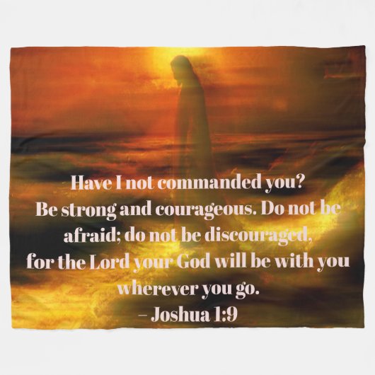 BE STRONG Joshua:1.9 #2 Fleecedecke (Vorderseite (Horizontal))