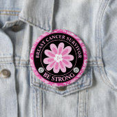 Be Strong Pink Flower Awareness Design Button (Beispiel)