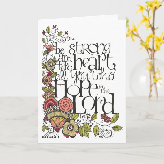 Be Strong - Prayer Card Karte (Gelbe Blume)
