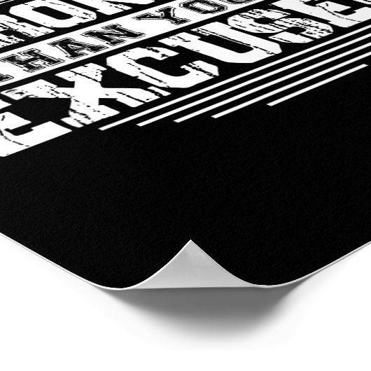 Be Stronger Than Your Excuses Funny Motivational Q Poster (Ecke)