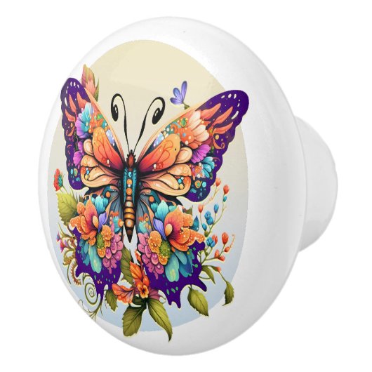 "Be the Beautiful Butterfly" Keramik Knock Keramikknauf (Rechts)