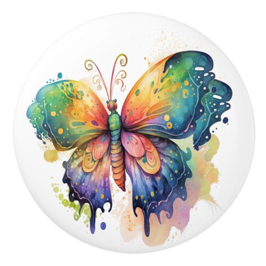 "Be the Beautiful Butterfly" Keramik Knock Keramikknauf (Vorderseite)
