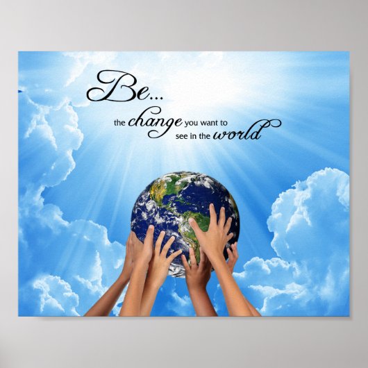 Be the Change - Gandhi Poster (Vorne)