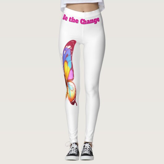Be the Change - Inspirerende Vlinder Illustratie Leggings (Vorderseite)