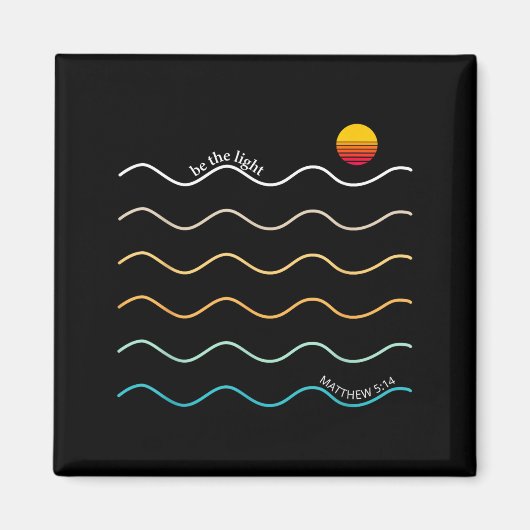 Be The Light Boho Christian Bible Verse Worship Ch Magnet (Vorne)