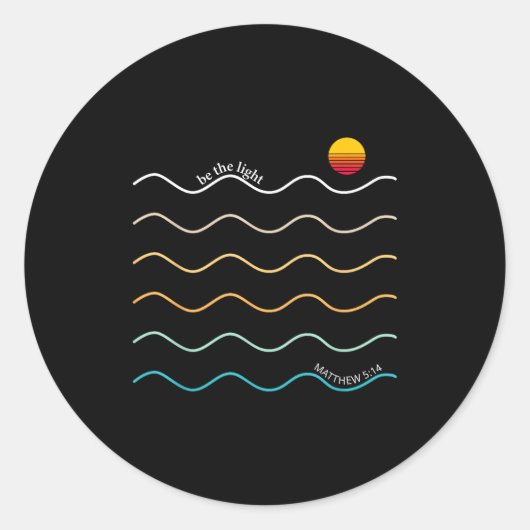 Be The Light Boho Christian Bible Verse Worship Ch Runder Aufkleber (Vorderseite)