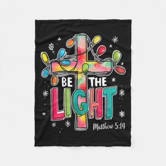 Be The Light Christmas Matthew 5_14 Faith Christia Fleecedecke (Vorderseite)