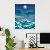 Be the light to guide you, Sail Boat Lighthouse Poster (Heimbüro)
