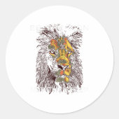 Be The Lion Not The Sheep Motivational  Runder Aufkleber (Vorderseite)