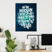 "Be the Person" Inspiration Zitat Typografie Poster (Heimbüro)