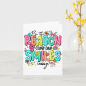 Be The Reason Someone Smiles Today Mental Health  Karte (Gelbe Blume)