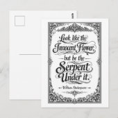 "Be the Serpent" Shakespeare Postkarte (Vorne/Hinten)