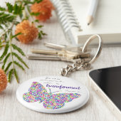 "...Be transformierte" Schmetterling-Schlüsselanhä Schlüsselanhänger (Seite)