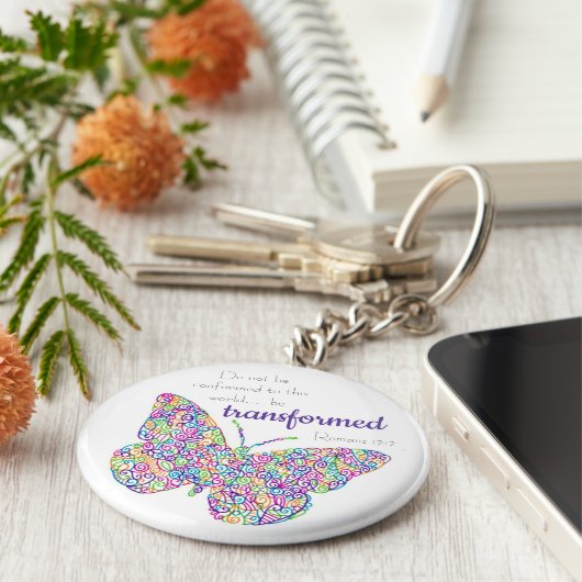 "...Be transformierte" Schmetterling-Schlüsselanhä Schlüsselanhänger (Seite)