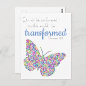 "...Be transformierte" Schmetterlingspackkarte Postkarte (Vorne/Hinten)