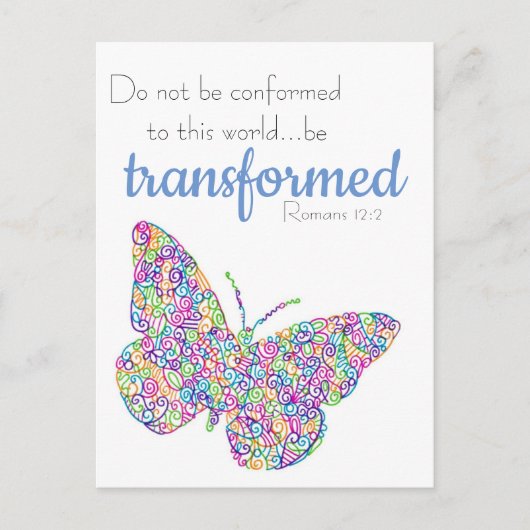 "...Be transformierte" Schmetterlingspackkarte Postkarte (Vorderseite)