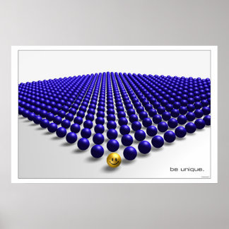 Be unique (blue) poster