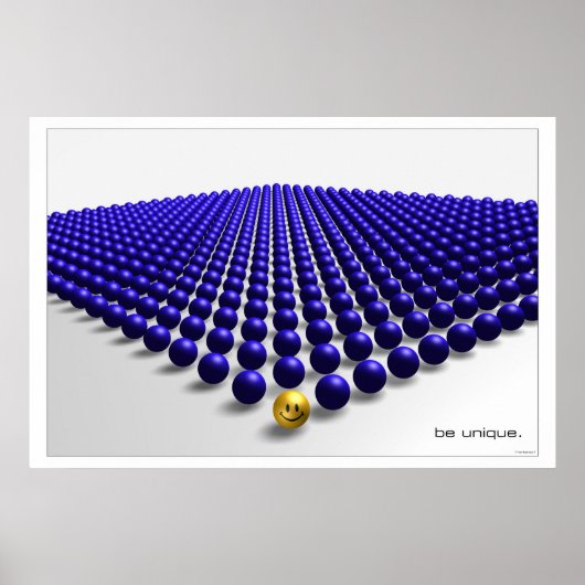 Be unique (blue) poster (Vorne)