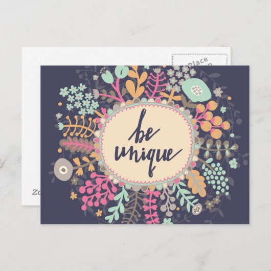 Be Unique Postkarte (Vorne/Hinten)