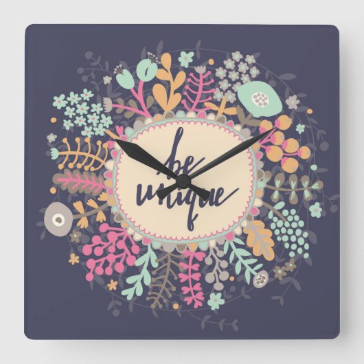 Be Unique Quadratische Wanduhr (Vorderseite)